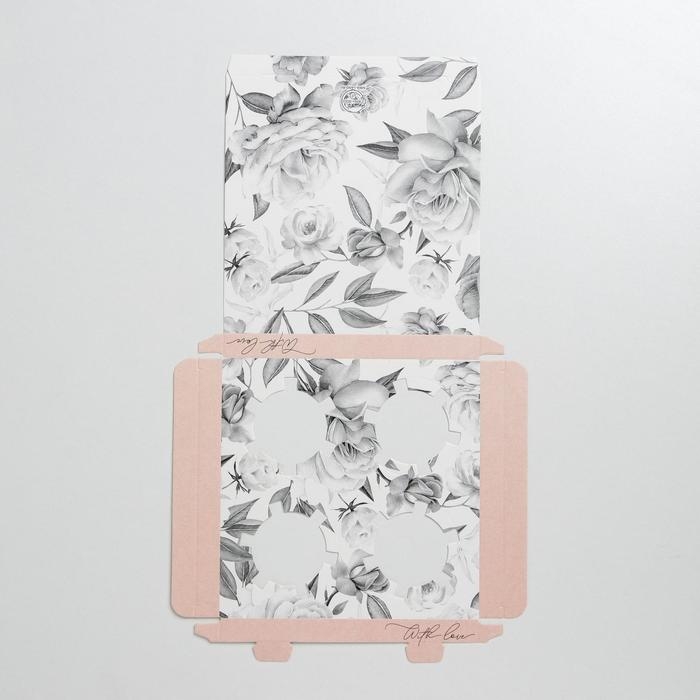 Коробка для капкейка, кондитерская упаковка, 4 ячейки «С любовью», 16 х 16 х 11.5 см Коробка для капкейка, кондитерская упаковка, 4 ячейки «С любовью», 16 х 16 х 11.5 см