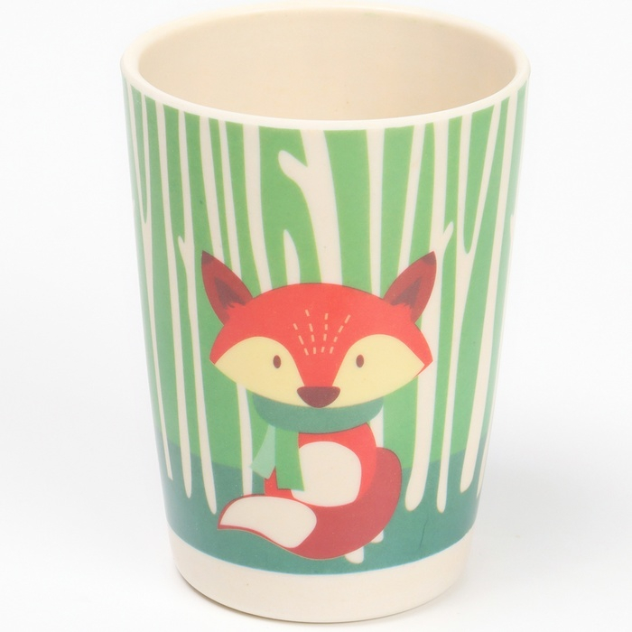 Набор детской посуды «Лисичка», из бамбука, 5 предметов: тарелка, миска, стакан, столовые приборы Набор детской посуды «Лисичка», из бамбука, 5 предметов: тарелка, миска, стакан, столовые приборы