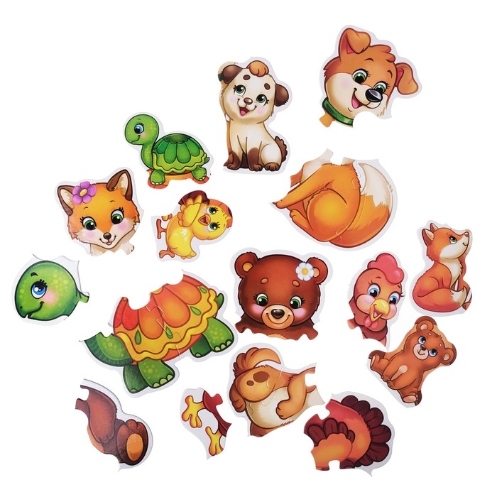 Макси-пазлы «Малыши и мамы», 5 пазлов, 20 крупных деталей Макси-пазлы «Малыши и мамы», 5 пазлов, 20 крупных деталей