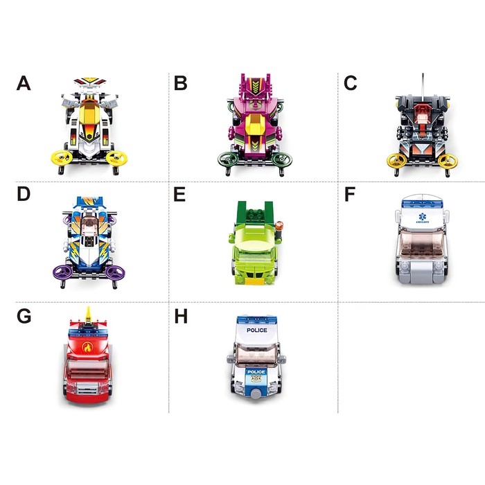 Конструктор гоночная машина Sluban Механо, инерционный, 54 детали, 6+