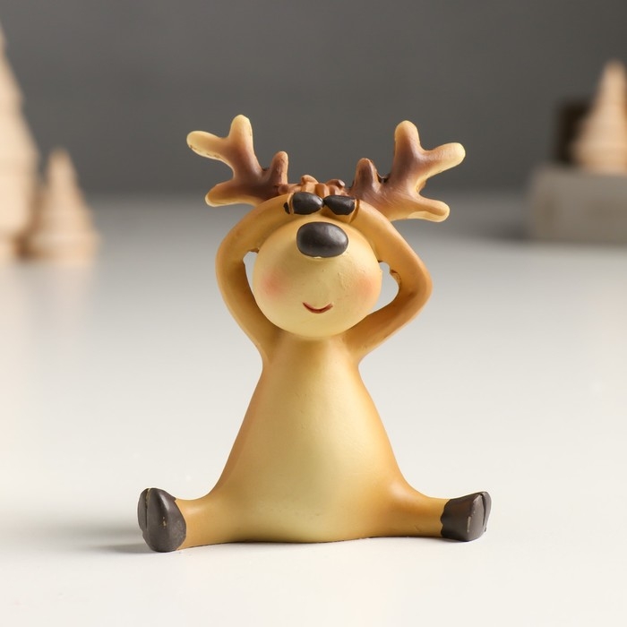 Сувенир полистоун  Сувенир полистоун "Лосик - не вижу, не слышу, не скажу" МИКС 7х3,5х7,5 см