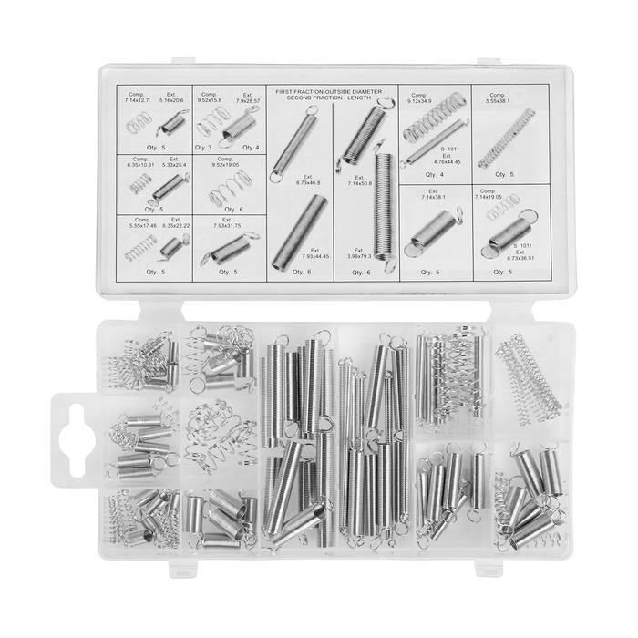 Набор крепежный: пружины, сжатые, растянутые, 100 шт Набор крепежный: пружины, сжатые, растянутые, 100 шт