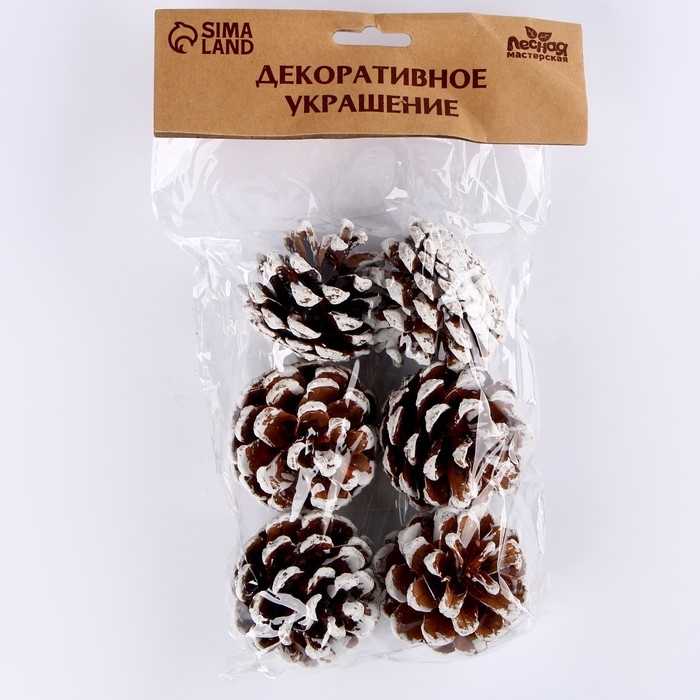 Новый год! Декоративное украшение «Набор шишек» 6 шт., 17 × 11 × 6 см Новый год! Декоративное украшение «Набор шишек» 6 шт., 17 × 11 × 6 см