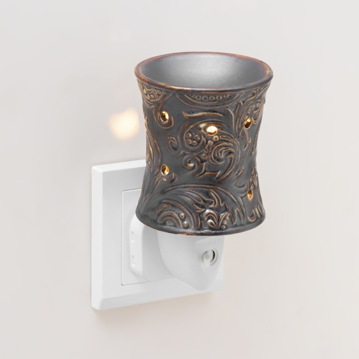 Ночник Ночник "Узор" серый 7,8х7,8х12 см