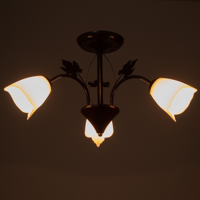 Люстра "Сусана" 3х15Вт Е27 коричневый/золото 53х53х32см BayerLux