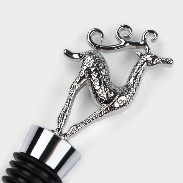 Пробка для бутылки Magistro Deer, 12,5 см, цвет серебристый Пробка для бутылки Magistro Deer, 12,5 см, цвет серебристый