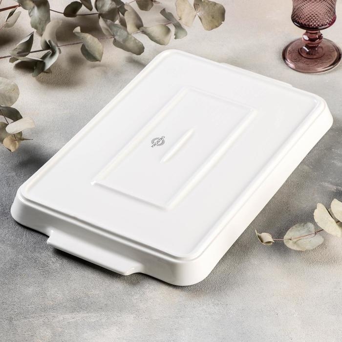 Блюдо фарфоровое для запекания Magistro «Бланш», 40,5×25,5 см, цвет белый Блюдо фарфоровое для запекания Magistro «Бланш», 40,5×25,5 см, цвет белый