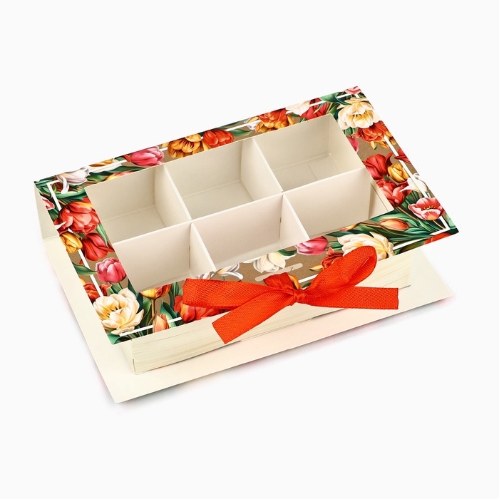 Коробка под 6 конфет с ячейками «Самой прекрасной» 14.5 х 9.5 х 3.5 см Коробка под 6 конфет с ячейками «Самой прекрасной» 14.5 х 9.5 х 3.5 см