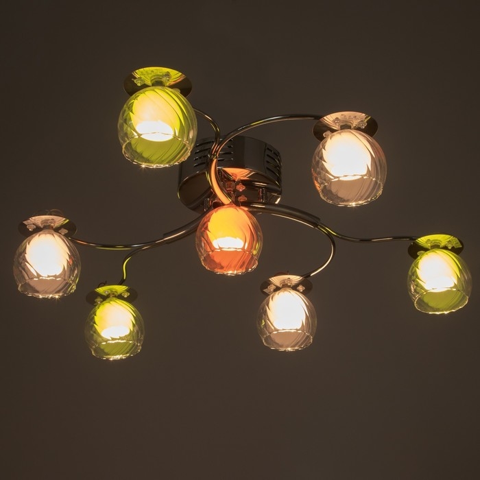 Люстра "Жатай" 7x20Вт G4 хром 65х65х15 см