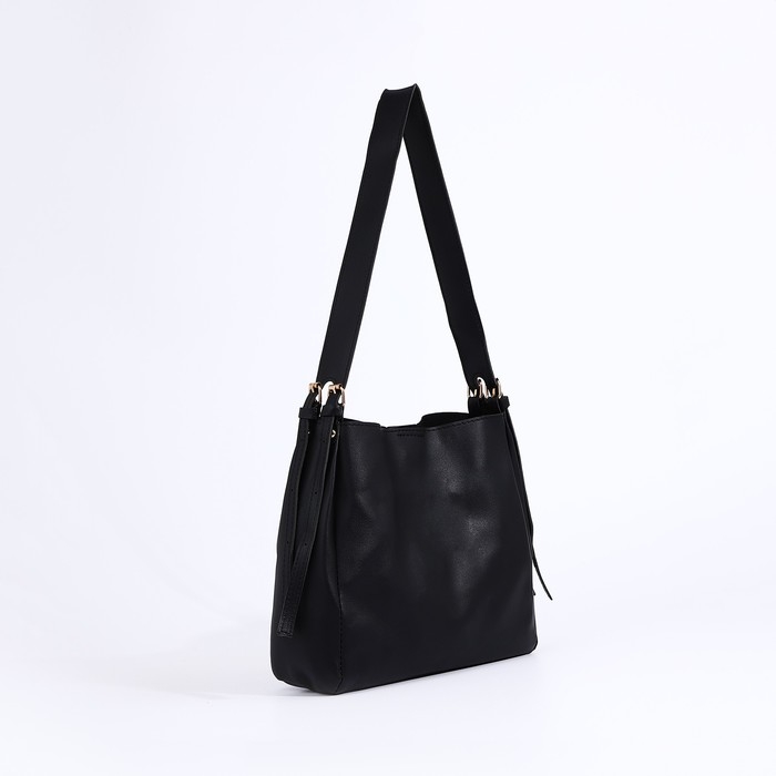 Сумка женская тоут на магните, цвет чёрный