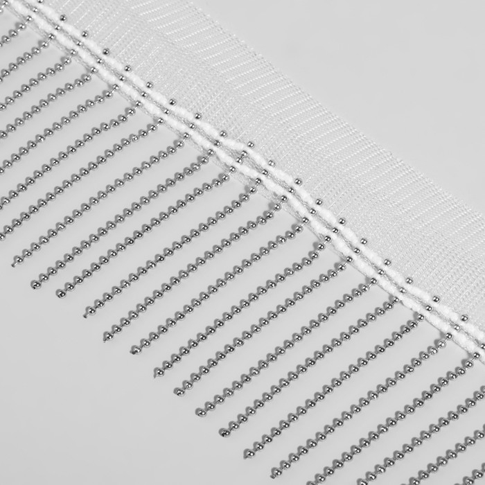 Тесьма декоративная «Бахрома», металлизированная, 5 см, 4,5 ± 0,5 м, цвет белый Тесьма декоративная «Бахрома», металлизированная, 5 см, 4,5 ± 0,5 м, цвет белый