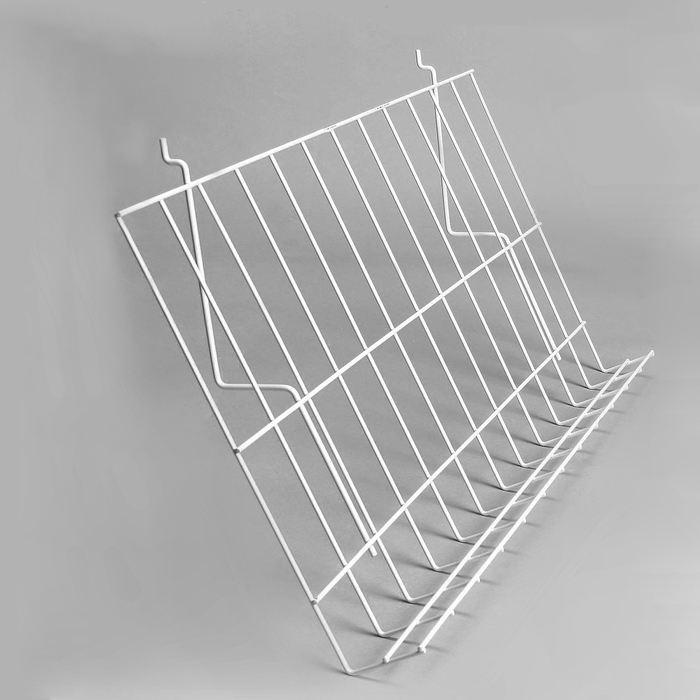 Полка проволочная для экономпанелей, наклонная, 70 градусов, 60×33,4, цвет белый