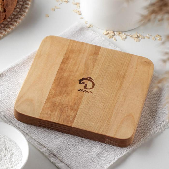 Менажница квадратная Доляна &laquo;Авеллино&raquo;, 18&times;18&times;1,8 см см, 2 секции, берёза, пропитана маслом