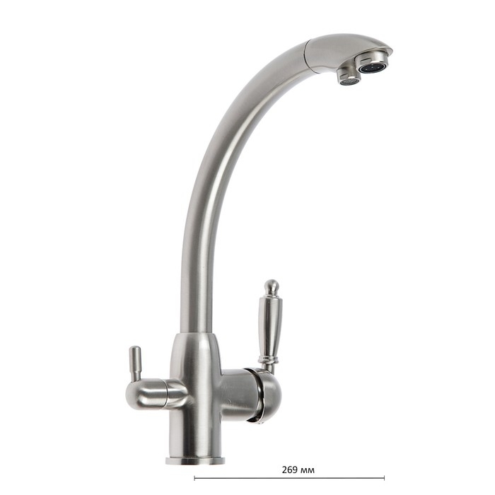 Смеситель для кухни Accoona A5179A-7, с выходом для питьевой воды, латунь, сатин Смеситель для кухни Accoona A5179A-7, с выходом для питьевой воды, латунь, сатин