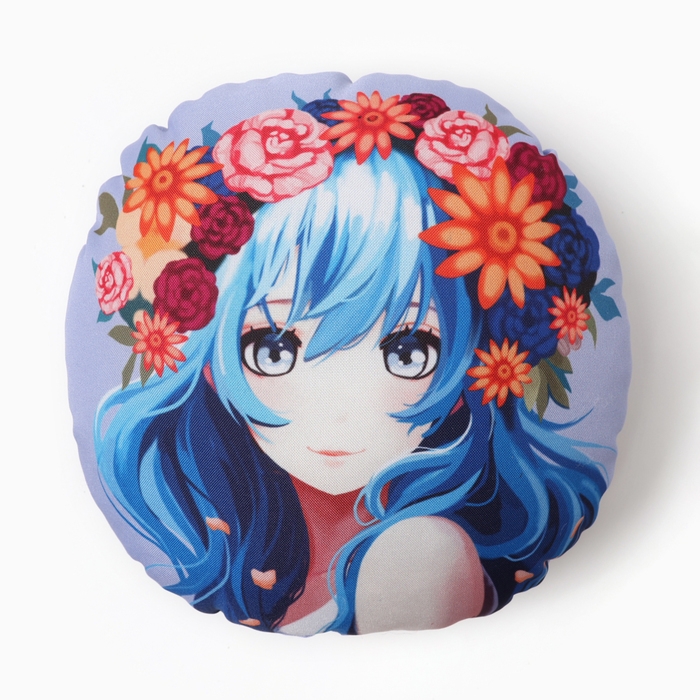 Подушка декоративная круглая Этель Подушка декоративная круглая Этель "Девушка с цветами" d=30 см, габардин, 100% п/э