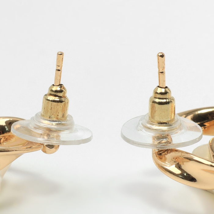 Серьги с жемчугом «Абстракция» волна, цвет золото Серьги с жемчугом «Абстракция» волна, цвет золото