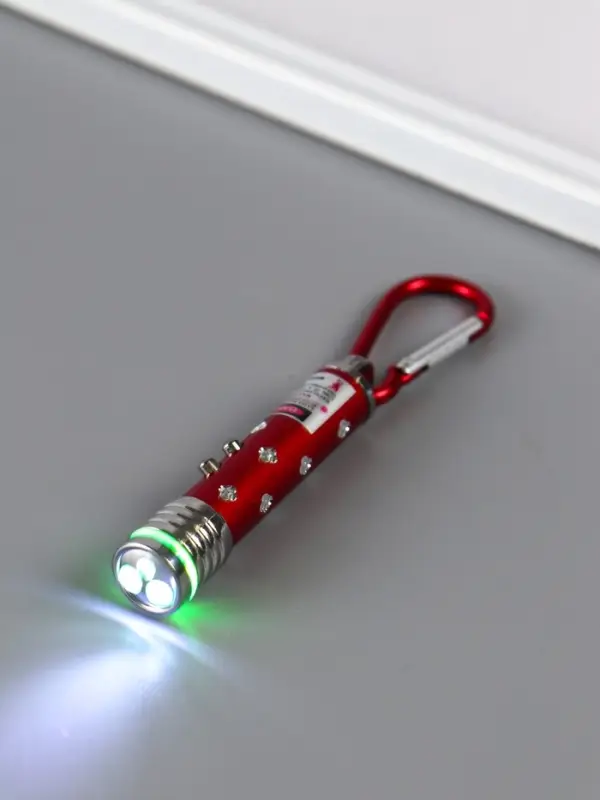 Фонарик-лазер брелок для ключей на карабине &laquo;Указка, с рисунком&raquo;, 2 режима, 7.5&times;1.5&times;1.5 см, МИКС