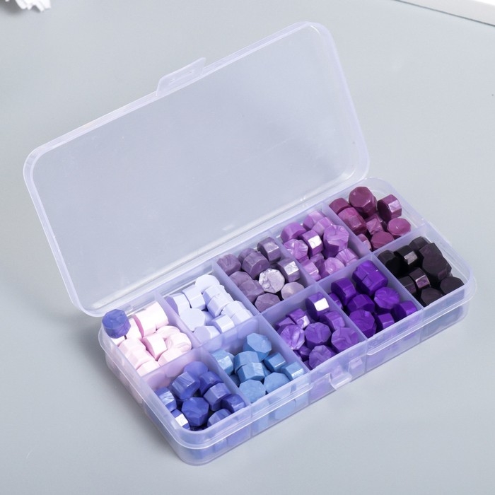 Набор сургуча Набор сургуча "Оттенки фиолетового" матовый+перламутр 10 цветов 12,7х6,5х2 см