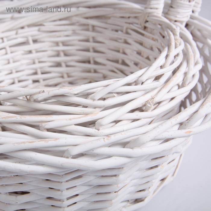Набор корзин, 3 шт, 39×14/40 см,  30×12/35 см, 25×10/30 см, белый,  ива Набор корзин, 3 шт, 39×14/40 см,  30×12/35 см, 25×10/30 см, белый,  ива