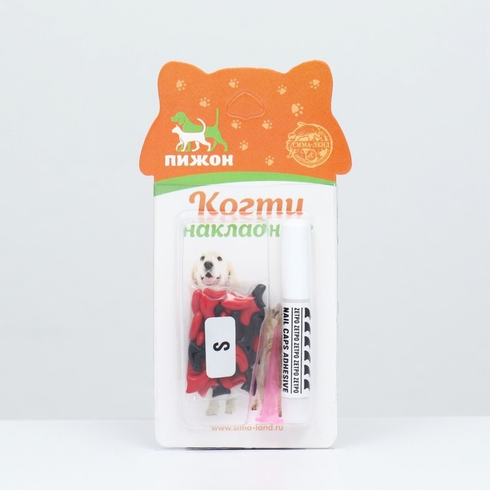 Когти накладные Когти накладные "Дуэт-Антицарапки" (40 шт), размер S, чёрные-красные