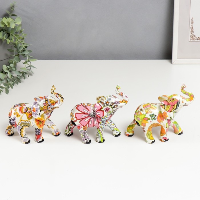 Сувенир полистоун Сувенир полистоун "Слон - буйство красок" МИКС 14х16х5,5 см