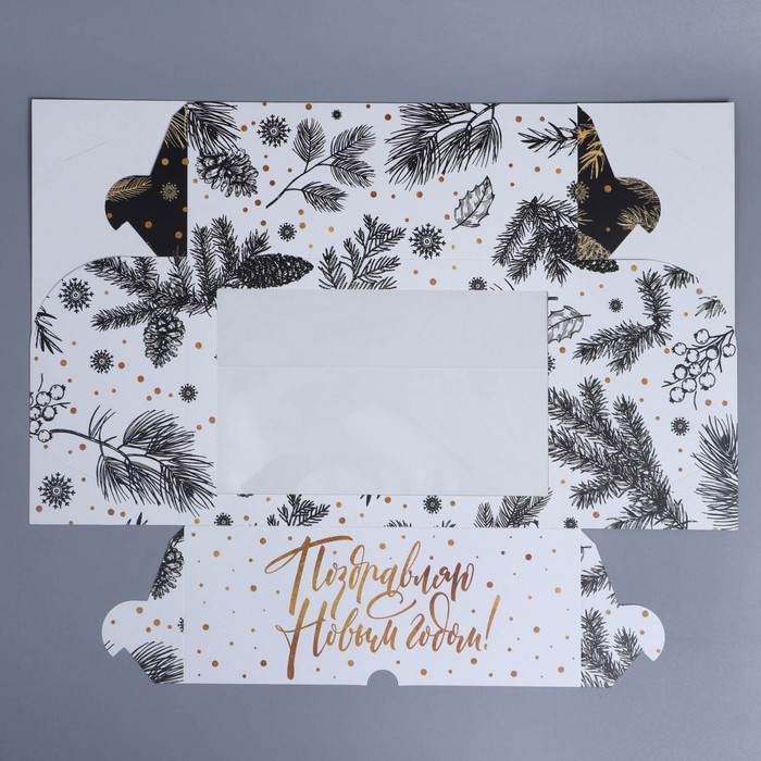 Коробка складная на 6 капкейков с окном «Поздравляю с Новым годом!», 25 х 17 х 10 см, Новый год Коробка складная на 6 капкейков с окном «Поздравляю с Новым годом!», 25 х 17 х 10 см, Новый год