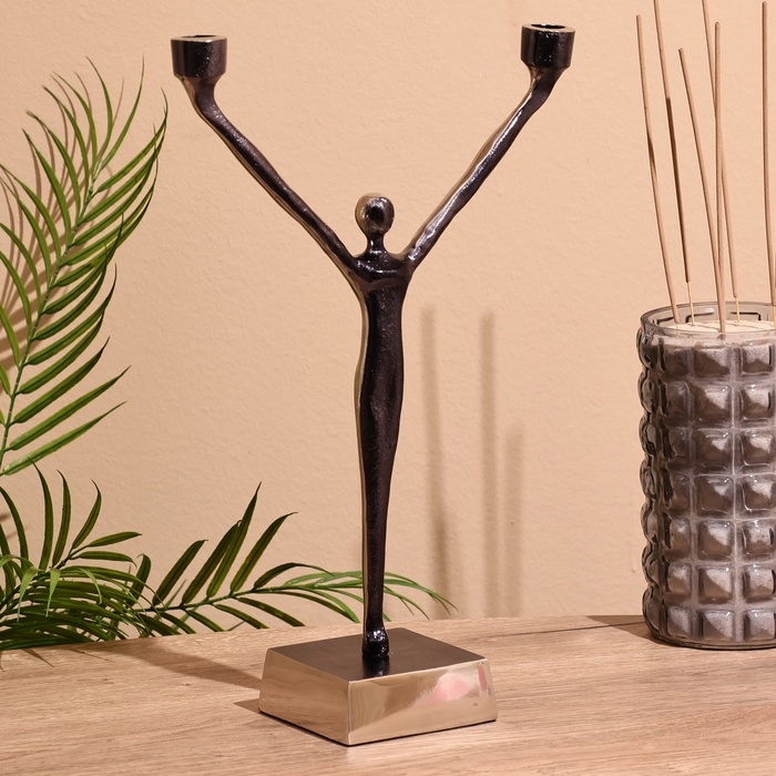 Подсвечник на 2 свечи  Подсвечник на 2 свечи "Ленни" 42 см, металл