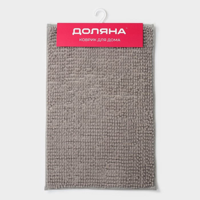 Коврик для ванной Доляна «Букли», 40×60 см, цвет серый