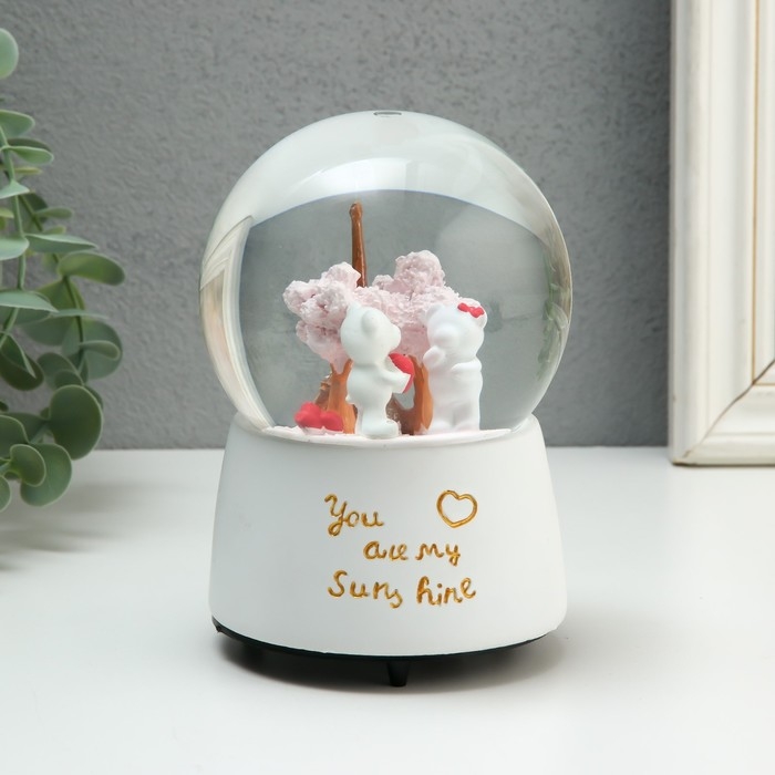 Сувенир полистоун водяной шар музыка и крутится Сувенир полистоун водяной шар музыка и крутится "Признание мишки" МИКС 10,5х10,5х15,5 см