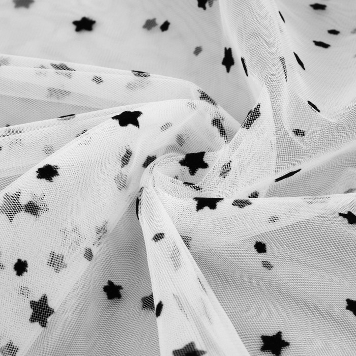 Сетка с флоком «Звёзды», 150 см, 1 ± 0,2 м, цвет белый Сетка с флоком «Звёзды», 150 см, 1 ± 0,2 м, цвет белый