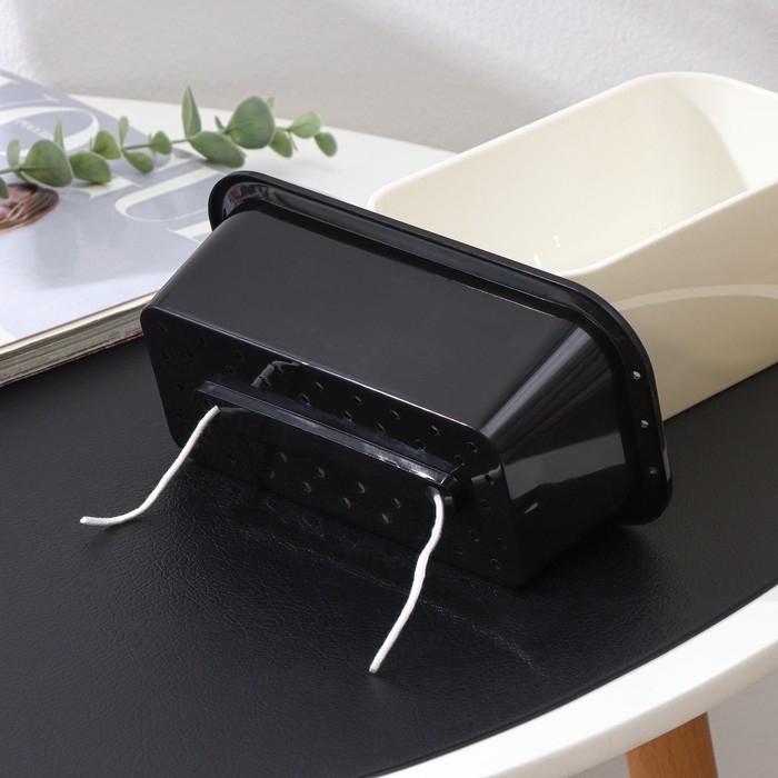 Кашпо для цветов прямоугольное Доляна «Глянец», 900 мл, 18,5×10×8 см, цвет чёрный/белый Кашпо для цветов прямоугольное Доляна «Глянец», 900 мл, 18,5×10×8 см, цвет чёрный/белый