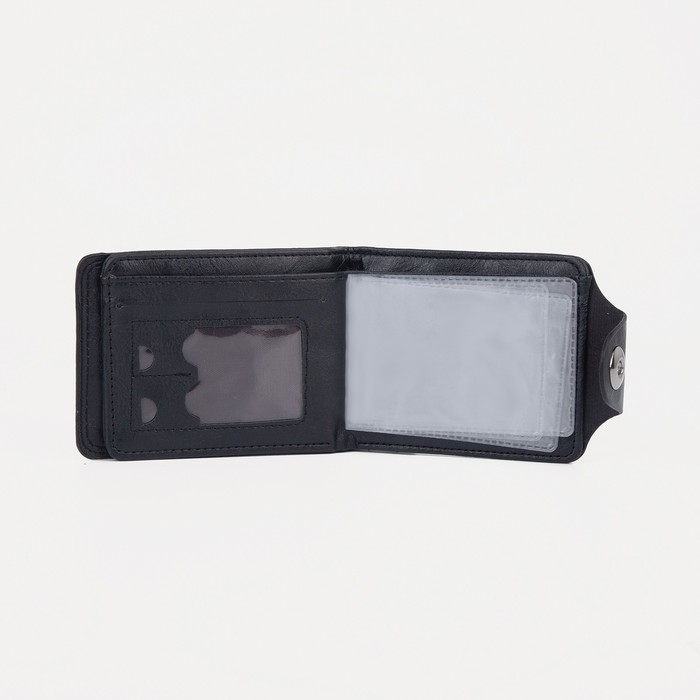 Портмоне мужское на магните, для купюр, для карт, для монет, цвет чёрный Портмоне мужское на магните, для купюр, для карт, для монет, цвет чёрный