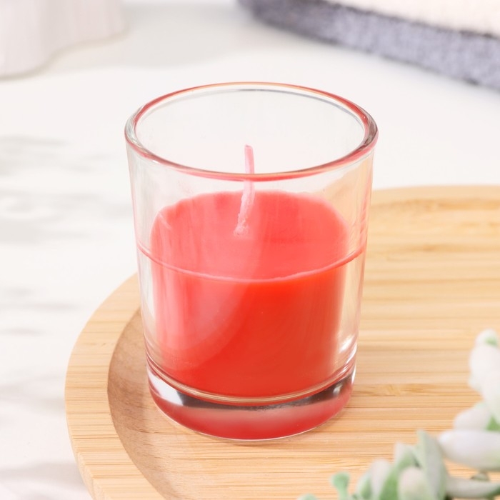 Свеча  ароматическая в стекле 5х6см, клубника Свеча  ароматическая в стекле 5х6см, клубника