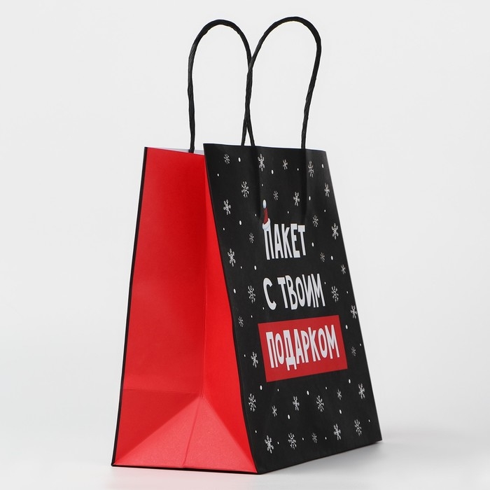 Пакет подарочный новогодний «Твой подарок», 22 х 22 х 11 см, Новый год Пакет подарочный новогодний «Твой подарок», 22 х 22 х 11 см, Новый год