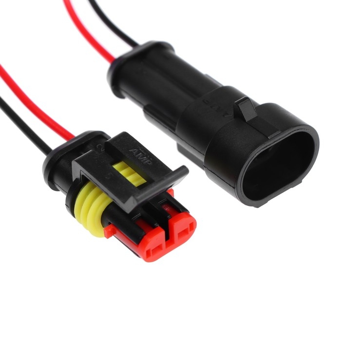 Разъем автомобильный, герметичный штекер-гнездо DJ7021-1.5-11/21, 2 контакта, набор 2 шт Разъем автомобильный, герметичный штекер-гнездо DJ7021-1.5-11/21, 2 контакта, набор 2 шт