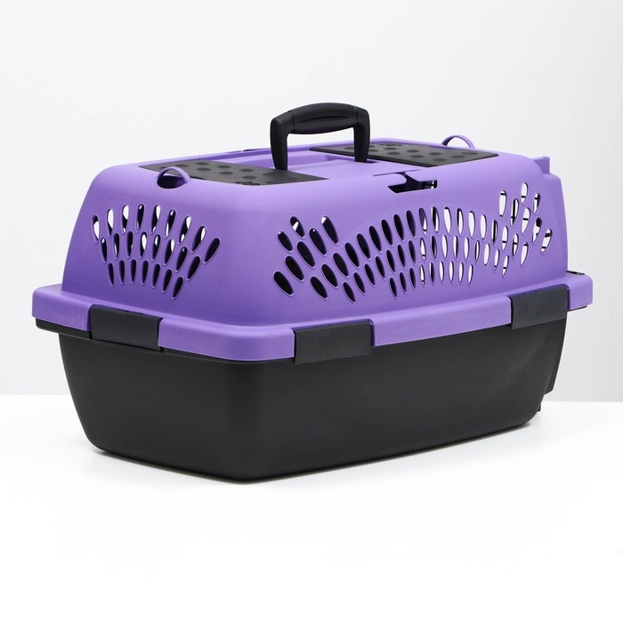 Переноска для животных с металлической дверью, 49 х 32 х 27, Фиолетовая Переноска для животных с металлической дверью, 49 х 32 х 27, Фиолетовая