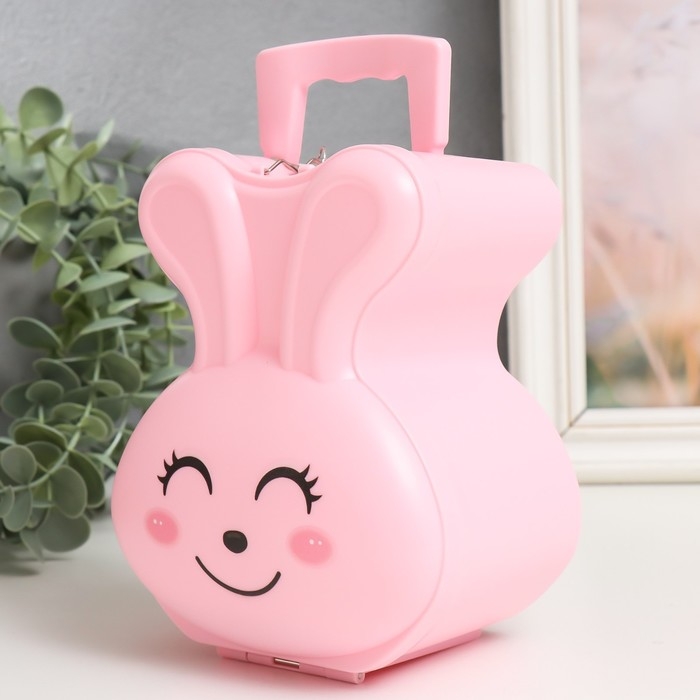 Копилка пластик с замочком Копилка пластик с замочком "Зайка. Эмоции" МИКС 11,5х9х14,5 см