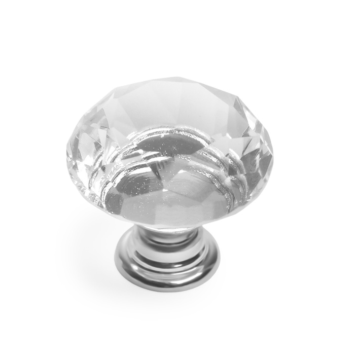 Ручка кнопка CAPPIO, Ручка кнопка CAPPIO, "Алмаз", стеклянная, d=40 мм