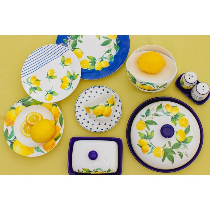 Чайная пара Доляна «Лимон», 2 предмета: чашка 250 мл, блюдце d=15 см Чайная пара Доляна «Лимон», 2 предмета: чашка 250 мл, блюдце d=15 см