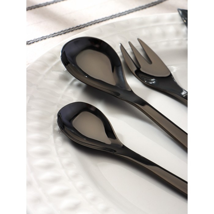 Столовые приборы из нержавеющей стали Magistro Aqua, 4 предмета, цвет чёрный