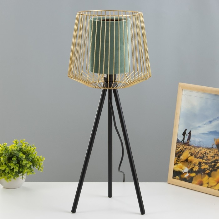 Настольная лампа 42872/1GR Е27 40Вт зеленый золото 24х24х57см RISALUX Настольная лампа 42872/1GR Е27 40Вт зеленый золото 24х24х57см RISALUX