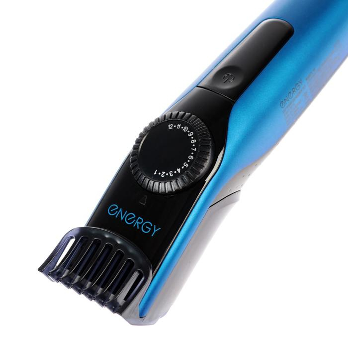Машинка для стрижки ENERGY EN-742S, 3 Вт, 1 насадка, 1-12 мм, сталь, АКБ, синяя Машинка для стрижки ENERGY EN-742S, 3 Вт, 1 насадка, 1-12 мм, сталь, АКБ, синяя