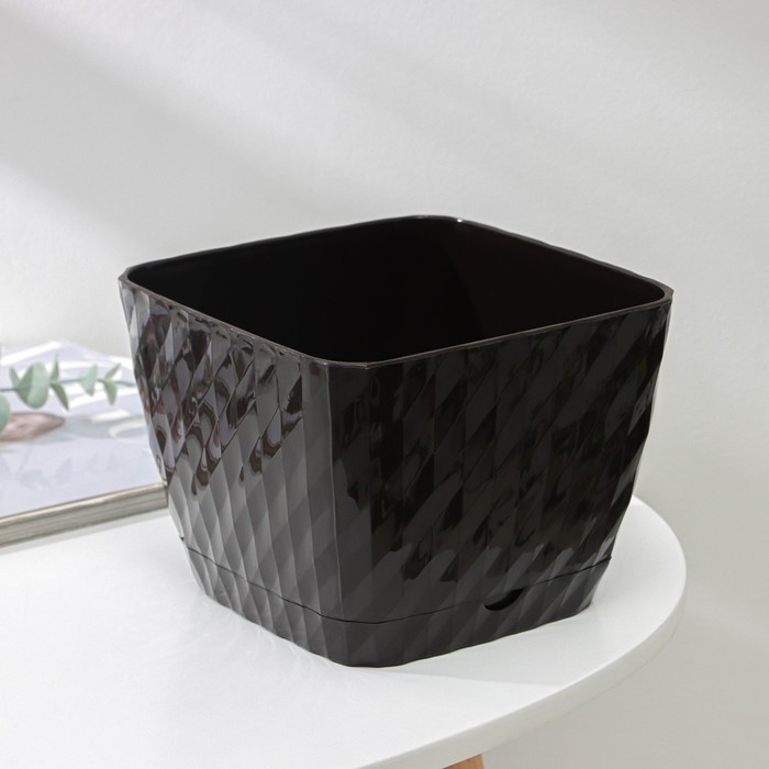 Горшок с поддоном «Классика», 4,5 л, цвет шоколадный Горшок с поддоном «Классика», 4,5 л, цвет шоколадный