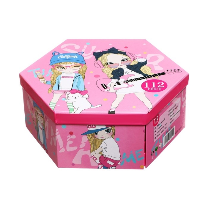 Набор для рисования 112 предметов Розовый Набор для рисования 112 предметов Розовый