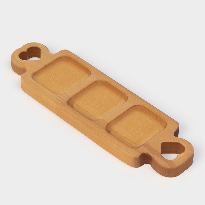 Подарочный набор деревянной посуды Adelica, доска разделочная, менажница 3 секции, масло в подарок 100 мл, берёза Подарочный набор деревянной посуды Adelica, доска разделочная, менажница 3 секции, масло в подарок 100 мл, берёза