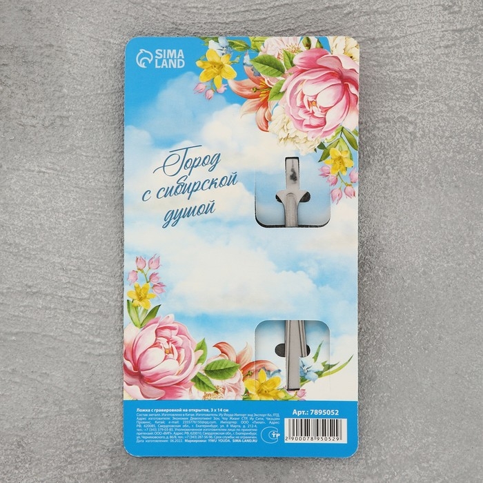 Ложка сувенирная &laquo;Омск&raquo;, с гравировкой, 3 х 14 см