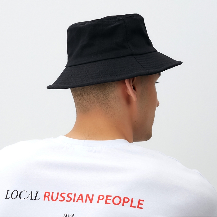 Панама MINAKU с надписью, цвет чёрный, размер 56-58 Панама MINAKU с надписью, цвет чёрный, размер 56-58