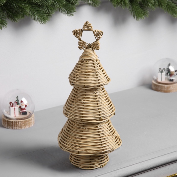 Фигура световая Фигура световая "Ёлочка плетённая", 30х13х13 см, 20 LED, батарейки ААх2 (не в комплекте), свечение теплое белое