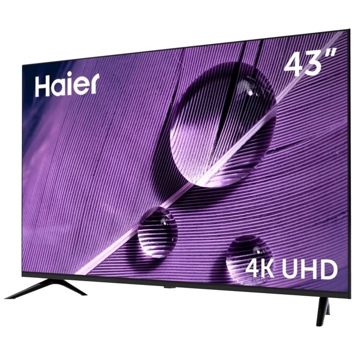 Телевизор Haier SMART TV S1, 43 Телевизор Haier SMART TV S1, 43",  3840x2160, DVB-T/T2/C/S2, HDMI 4, USB 2, Smart TV, чёрный