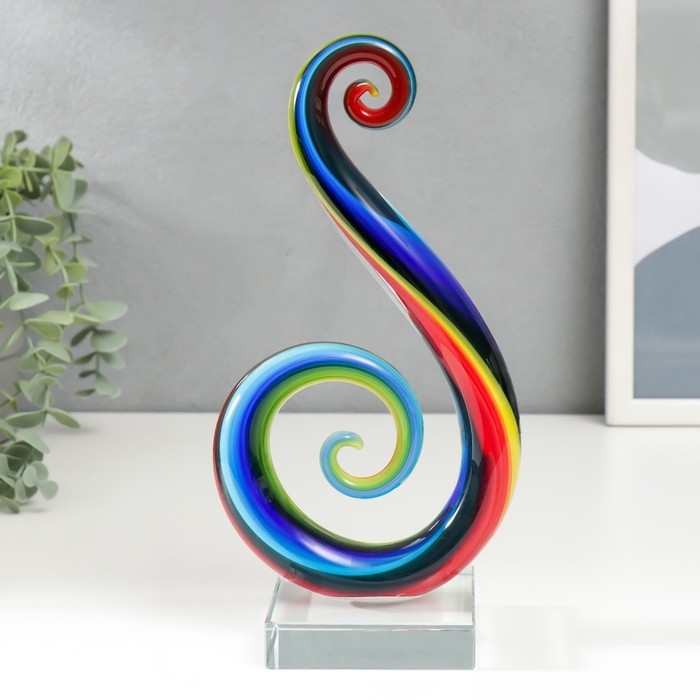 Сувенир интерьерный стекло  Сувенир интерьерный стекло "Завиток. Радуга" 24х12х8 см